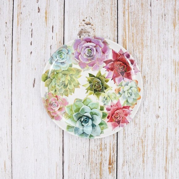 Cactus Melamine Salad Plate BPA Free Desert Succulent Purple Blue Green NEW - Picture 6 of 6